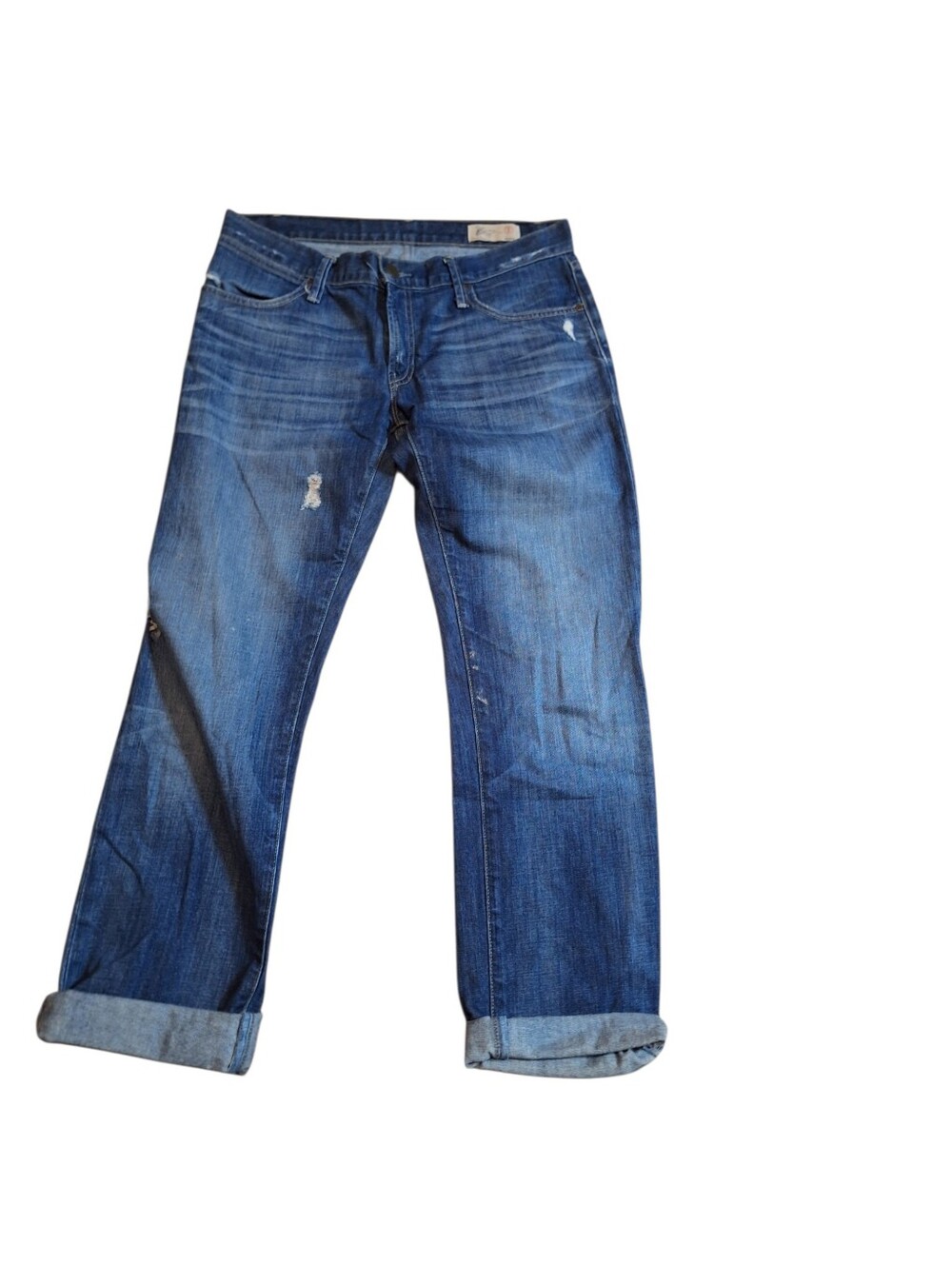 Gap Limited Edition Ladies Jeans size 27 Distressed Mid Rise Straight Leg